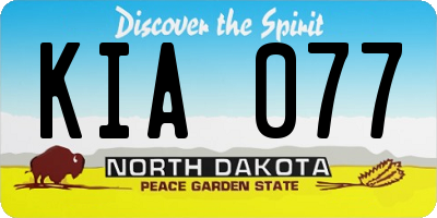 ND license plate KIA077