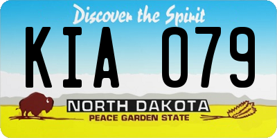 ND license plate KIA079