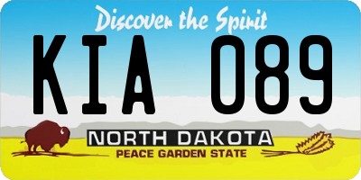 ND license plate KIA089