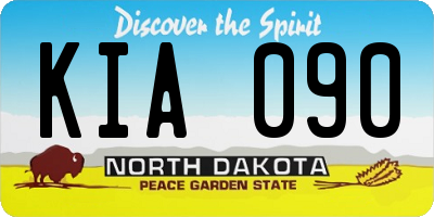 ND license plate KIA090
