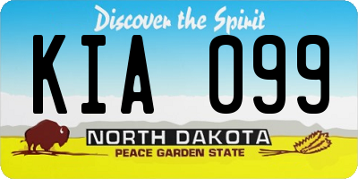 ND license plate KIA099