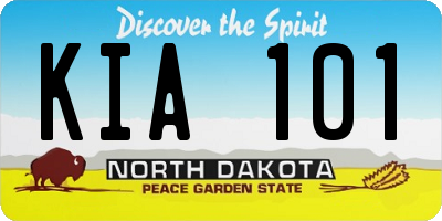 ND license plate KIA101