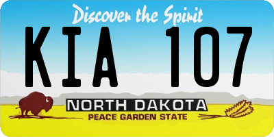 ND license plate KIA107