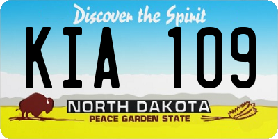 ND license plate KIA109