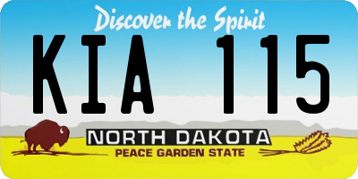 ND license plate KIA115