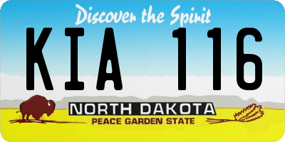 ND license plate KIA116