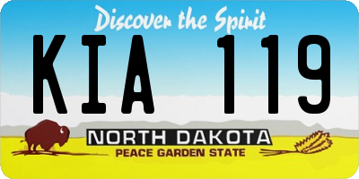 ND license plate KIA119