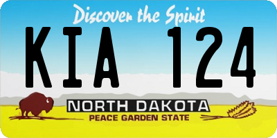ND license plate KIA124
