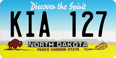 ND license plate KIA127