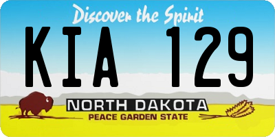 ND license plate KIA129