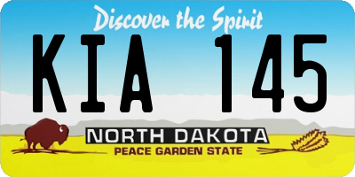 ND license plate KIA145
