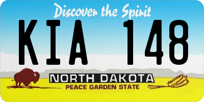 ND license plate KIA148