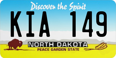 ND license plate KIA149