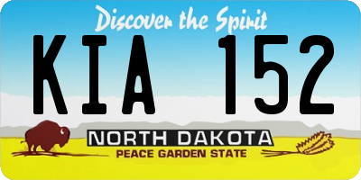 ND license plate KIA152