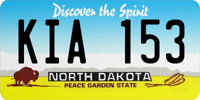 ND license plate KIA153