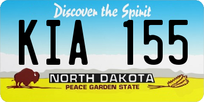 ND license plate KIA155