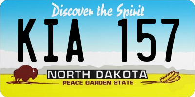 ND license plate KIA157