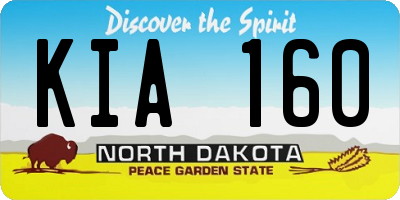 ND license plate KIA160