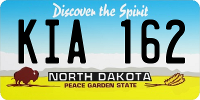 ND license plate KIA162