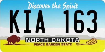 ND license plate KIA163