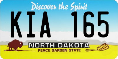 ND license plate KIA165