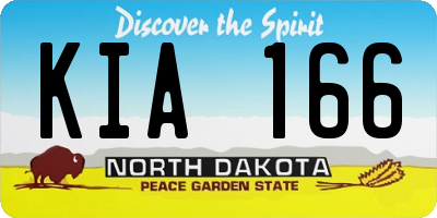 ND license plate KIA166