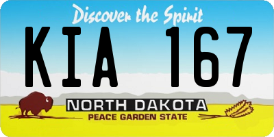 ND license plate KIA167