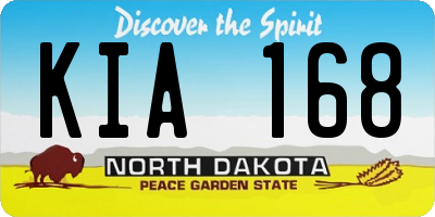ND license plate KIA168