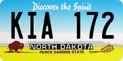 ND license plate KIA172