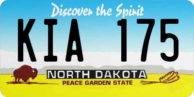 ND license plate KIA175