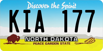 ND license plate KIA177