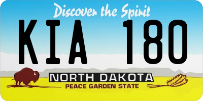 ND license plate KIA180