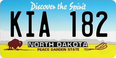 ND license plate KIA182