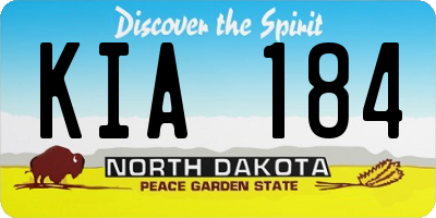 ND license plate KIA184