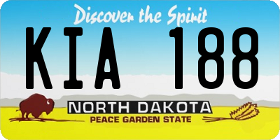 ND license plate KIA188