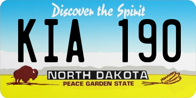 ND license plate KIA190