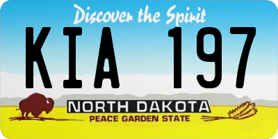 ND license plate KIA197