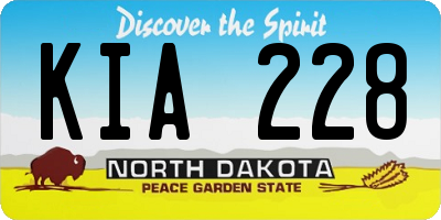 ND license plate KIA228
