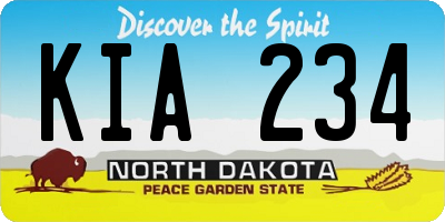 ND license plate KIA234