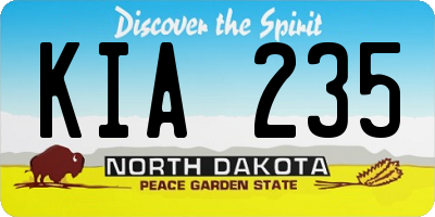 ND license plate KIA235
