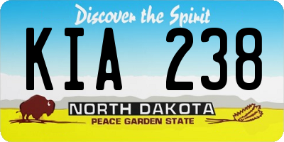 ND license plate KIA238