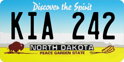 ND license plate KIA242