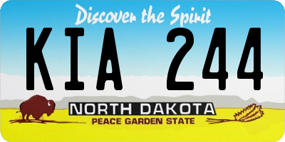 ND license plate KIA244