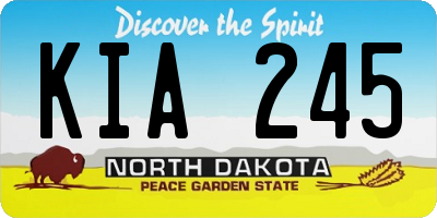 ND license plate KIA245