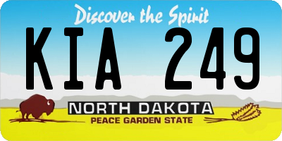 ND license plate KIA249