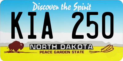 ND license plate KIA250