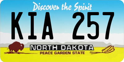 ND license plate KIA257