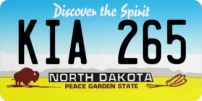 ND license plate KIA265
