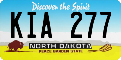 ND license plate KIA277