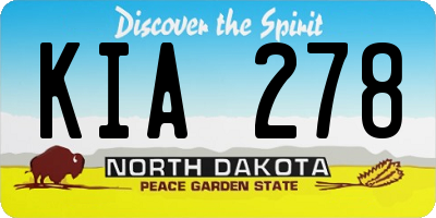 ND license plate KIA278